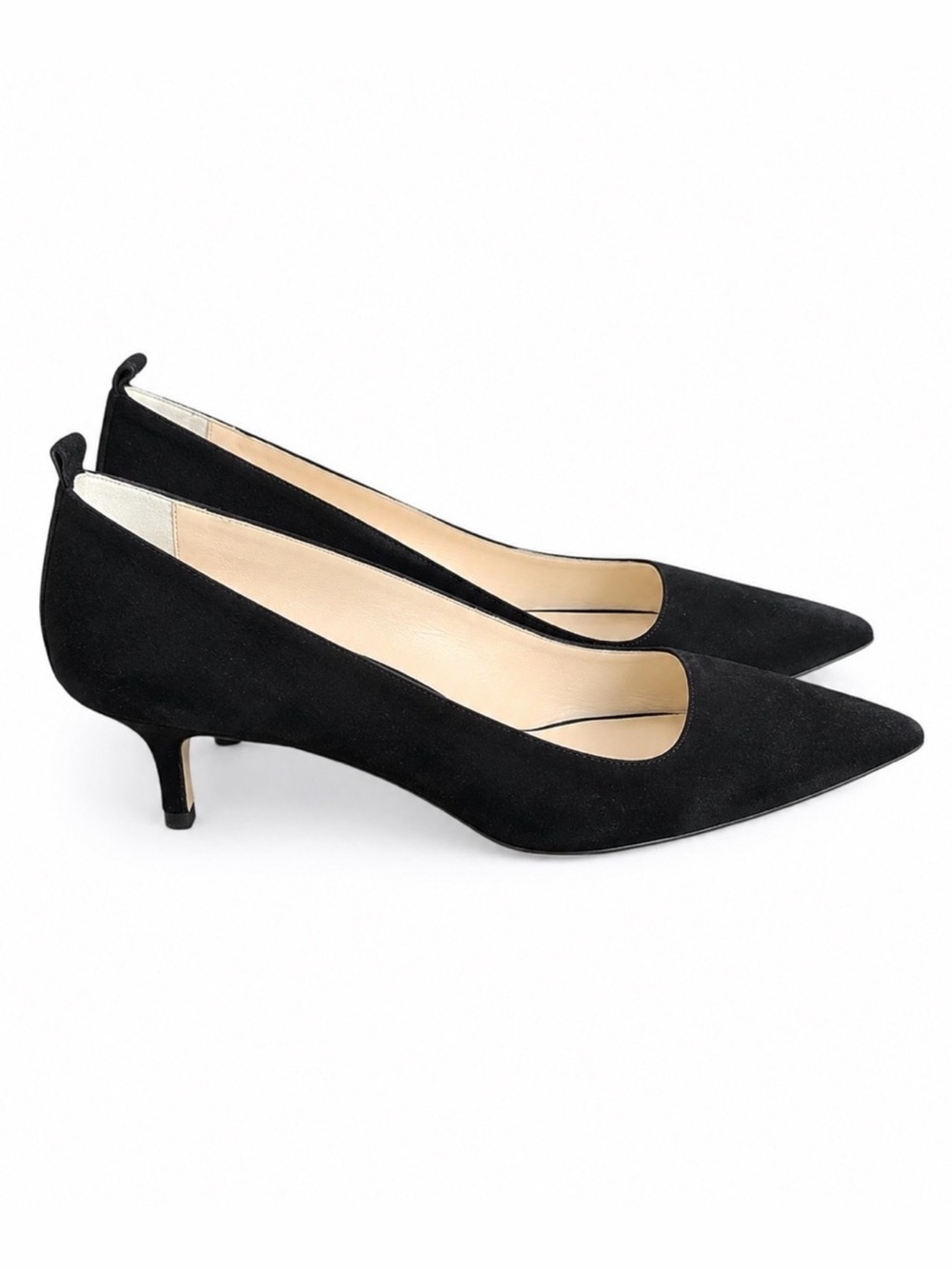 Everlane Black Suede Kitten Heels Size 9 Made in Italy Pointed Toe Pumps